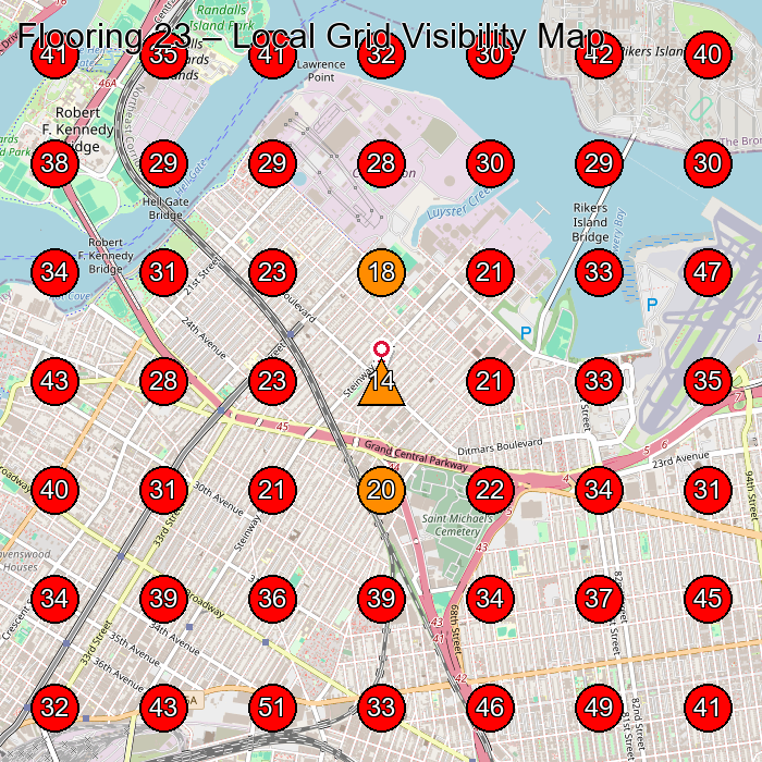 Flooring 23 GeoGrid visibility map for Flooring Contractor in Bronx
